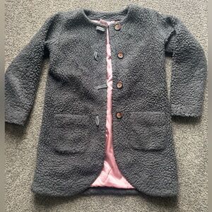 Hanna Andersson Charcoal Jacket with Pink Interior